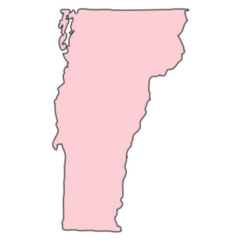 Vermont Map In Pink Sticker