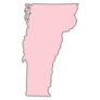 Vermont Map In Pink Sticker