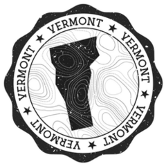 Vermont Outdoor Stamp Round Sticker Sticker