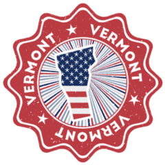 Vermont Round Grunge Stamp Sticker