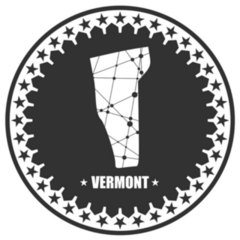 Vermont State Map Star Pattern Circle Sticker