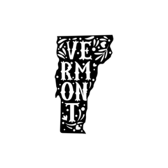 Vermont State Map With Doodle Decoration Sticker