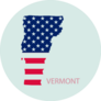 Vermont State Of America With Map On Blue Sticker