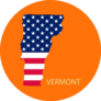 Vermont State Of America With Map On Orange Sticker