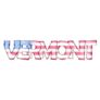 Vermont USA Flag Lettering Sticker