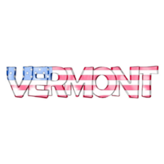 Vermont USA Flag Lettering Sticker