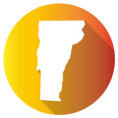 Vermont, Usa Map Gradient Color Banner Sticker