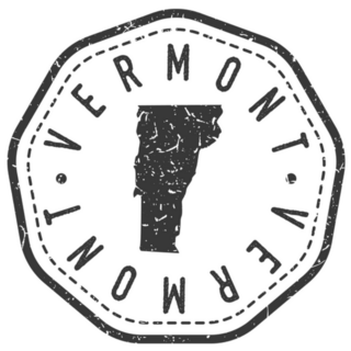 Vermont, Usa Map Stamp Retro Postmark Sticker