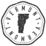 Vermont, Usa Map Stamp Retro Postmark Sticker