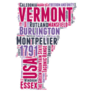 Vermont Usa State Map Made Of Words Sticker