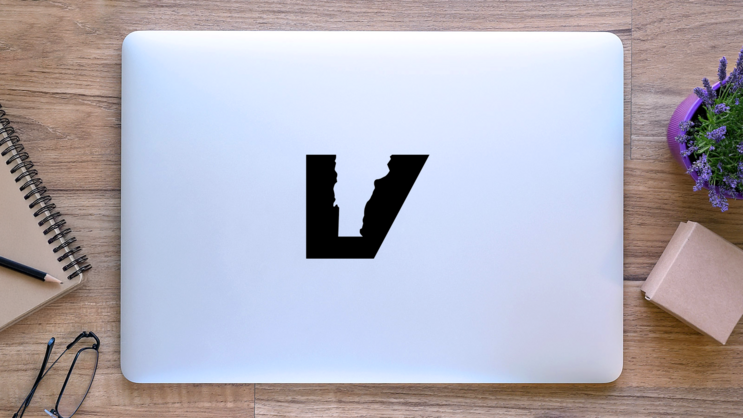 Vermont V Sticker on a Laptop (New) example