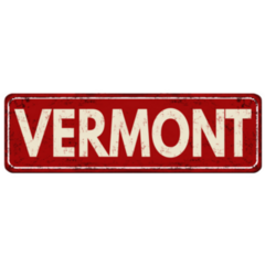 Vermont Vintage Rusty Metal Sign In Red Sticker