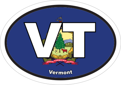 Vermont Vt State Flag Oval Sticker