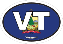 Vermont Vt State Flag Oval Sticker