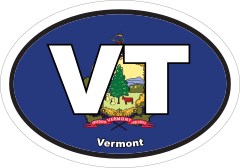 Vermont Vt State Flag Oval Sticker