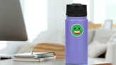 Very Happy Phone Emoji Sticker on a Water Bottle (New) example