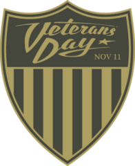Veterans Day Calligraphic Logo Sticker