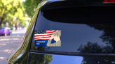 Veterans Day Rectangle Sticker on a Rear Car Window (New) example