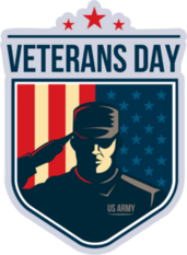Veterans Day Shield With Soldier Saluting Sticker