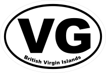 VG British Virgin Islands Oval Sticker