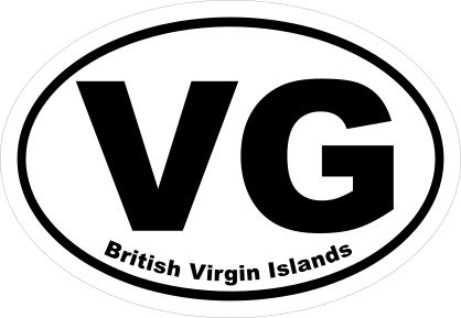 VG British Virgin Islands Oval Sticker