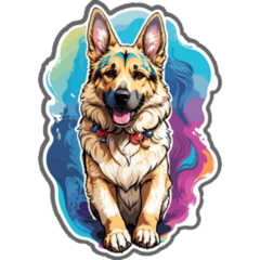 Vibrant German Shepherd Sticker