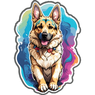 Vibrant German Shepherd Sticker