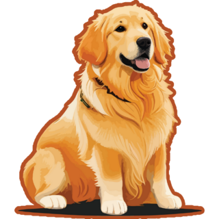 Vibrant Golden Retriever Sticker