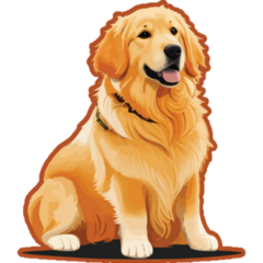 Vibrant Golden Retriever Sticker