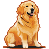 Vibrant Golden Retriever Sticker