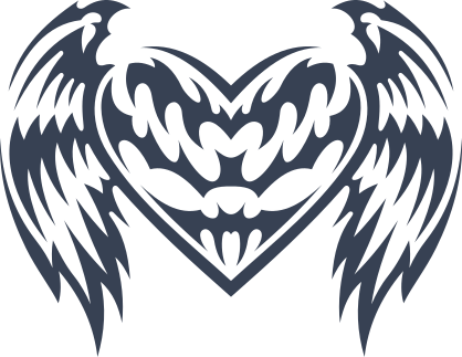 Vibrant Heart With Wings Sticker