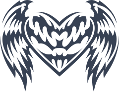 Vibrant Heart With Wings Sticker