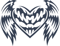 Vibrant Heart With Wings Sticker