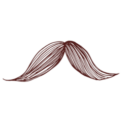 Victorian Curved Moustache Sticker