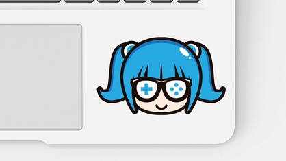 Video Game Girl Laptop Sticker