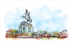 Vienna Statue Watercolor Splash Sticker
