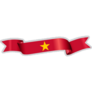 Vietnam Fabric Ribbon Flag Sticker