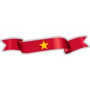 Vietnam Fabric Ribbon Flag Sticker