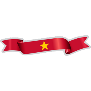 Vietnam Fabric Ribbon Flag Sticker