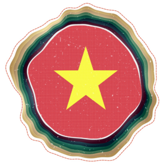 Vietnam Flag In Layered Circular Sticker