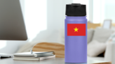 Vietnam Flag Sticker on a Water Bottle (New) example