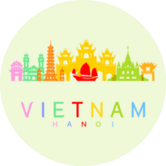 Vietnam Hanoi Travel Landmarks Sticker