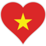 Vietnam Heart Flag Sticker