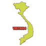 Vietnam Map Country Name Sticker