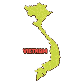 Vietnam Map Country Name Sticker