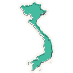 Vietnam Map Geometric Sticker