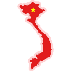Vietnam Map On Pink Sticker