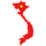 Vietnam Map On Pink Sticker