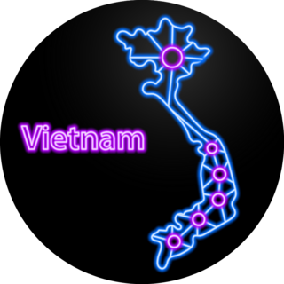 Vietnam Neon Map Sticker