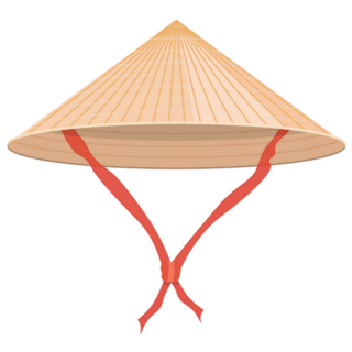 Vietnam Straw Hat Illustration Sticker